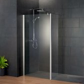 Paroi de douche Schulte - douche à l'italienne - avec élément latéral mobile - 90x30x190 cm - profilé chromé - verre de sécurité transparent - Fixil Nano anticalcaire - art. D369306- F 41 500