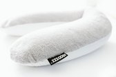 Snoozzz Voedingskussen Zwangerschapskussen Zijslaapkussen - met zachte afneembare hoes - 185 cm - Teddy grijs wit