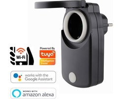 Wifi Stekkerschakelaar | Max 3600 Watt | Werkt via Tuya App / Google Assistant / Amazon Alexa | IP44 Binnen en Buiten gebruik