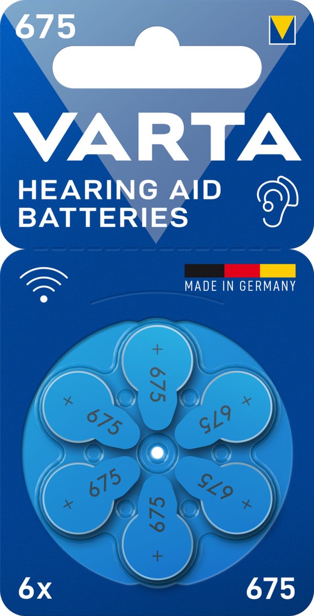 Varta Hearing Aid Batteries 675 Bli 6 ZA675 Knoopcel Zink-lucht 1.4 V 6 stuk(s)