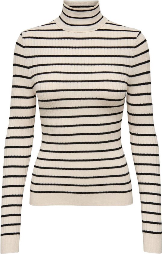 Only Trui Onlkarol L/s Rollneck Pullover Knt 15165075 Whitecap Gray/black Smal Dames Maat - M
