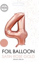 folieballon cijfer 4 mat goud metallic