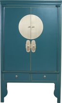 Fine Asianliving Chinese Bruidskast Teal - Orientique Collectie B100xD55xH175cm Chinese Meubels Oosterse Kast