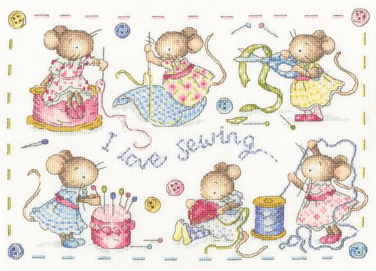 Bothy Threads Kate Garrett I Love Sewing borduren (pakket) XKG9
