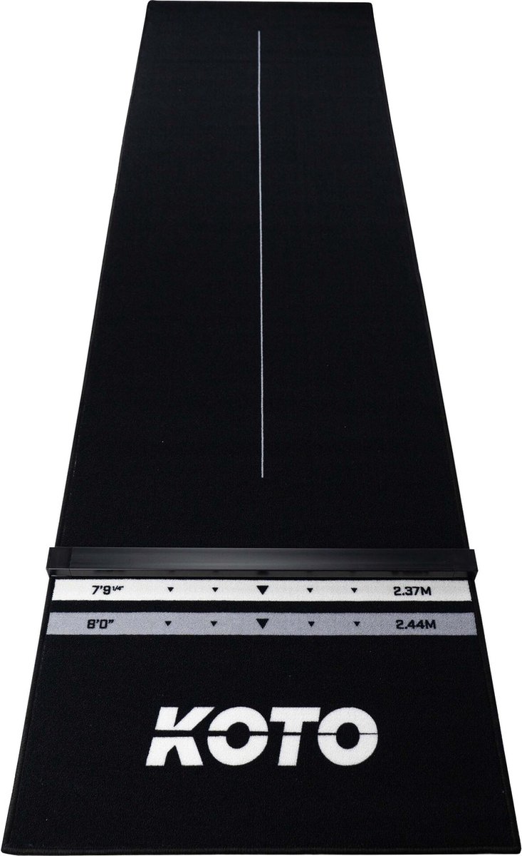 KOTO - Oche Carpet Checkout - Dartmat - Zwart -285 x 80 cm + Oche Score Indicator - Antislip