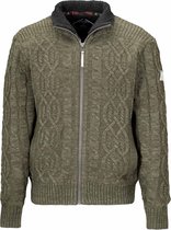 BJØRNSON Viggo Cardigan d'hiver tricoté par câble pour homme - Teddy - Taille 6XL - Vert olive
