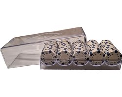 Poker - Poker bakje Wit - Pokerset - Poker fiches - Fiches - Poker chips - Poker set - Casino - Casino chips - Cave & Garden