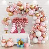 Arche de ballons 82 pièces - set de ballons baby shower - ballons fête de maternité - ballons anniversaire - arche avec ballons fête d'enfant - ballons rose blanc et or métallisé - ballons de fête mariage