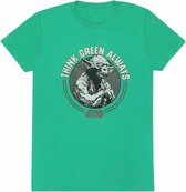 Disney Star Wars - Yoda Think Green Always Mens Tshirt - L - Groen