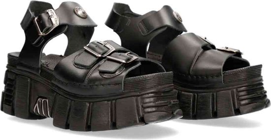 Sandalias De Plataforma Para Mujer NEW ROCK Con Cremalleras Y