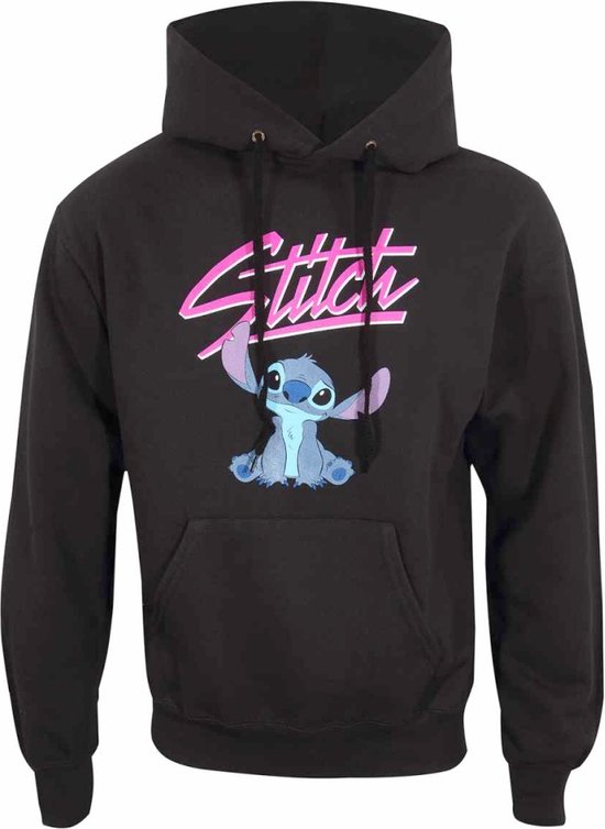 Disney Lilo & Stitch - Sweat à capuche Stitch Script - S - Zwart