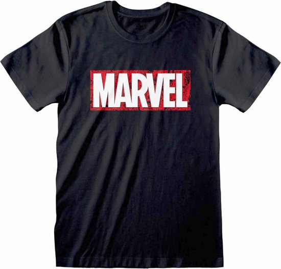 Marvel - Logo Overlay Mens Tshirt - M - Zwart