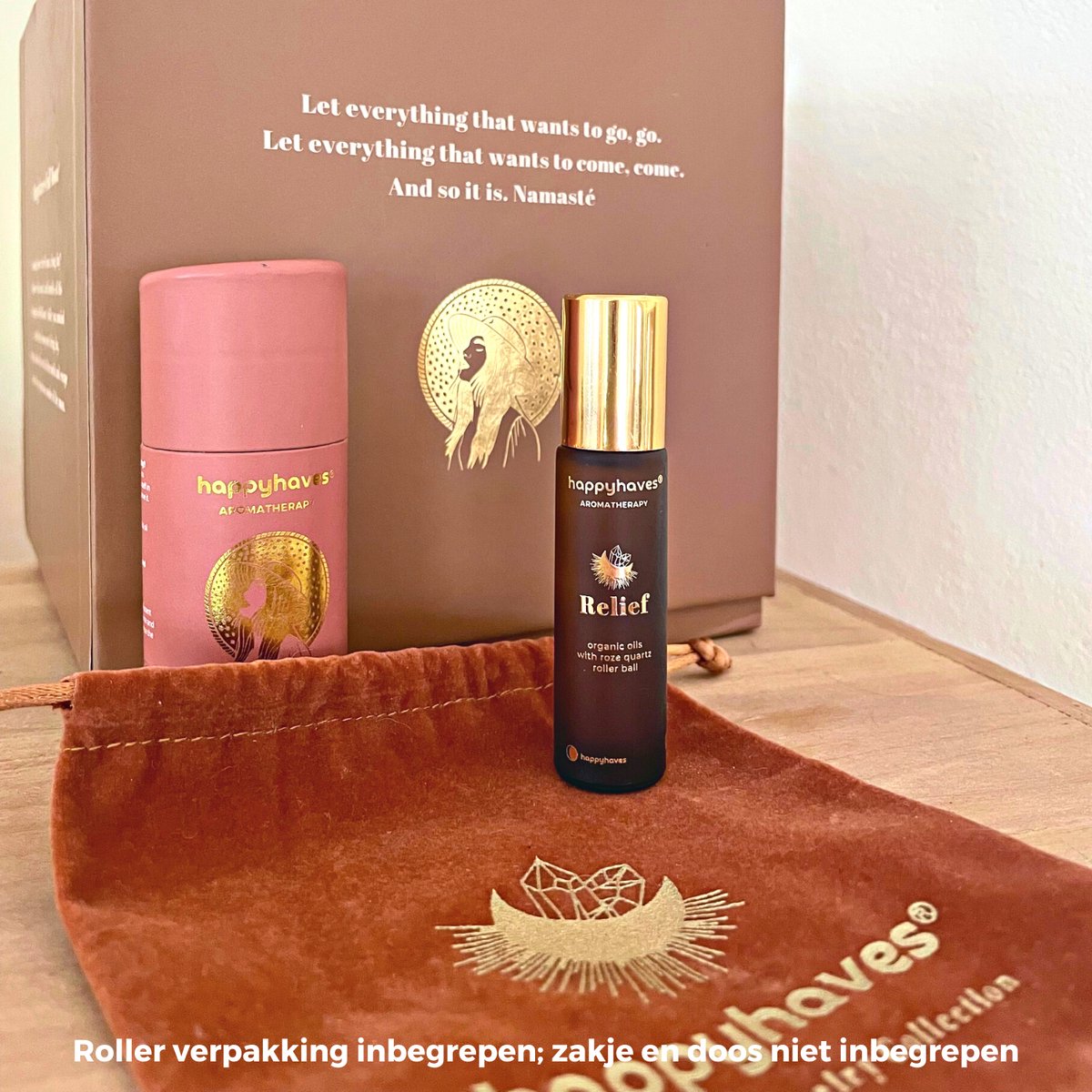 Goedkoopste Happyhaves Relief Biologische Olie Roll-On met Rozenkwarts Rollerbal - Verkoelend en Rustgevend
