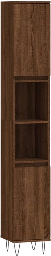 vidaXL Badkamerkast 30x30x100 cm bewerkt hout sonoma eikenkleurig