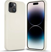 Coverzs Solid silicone case geschikt voor Apple iPhone 14 (zand) - iPhone 14 hoesje wit - iPhone 14 case geschikt voor Apple - Luxe siliconen hoesje met 3-laags bescherming