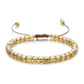 Sorprese armband - Ibiza Beads - armband dames - vierkante kralen - goud - verstelbaar - cadeau - Model S - Cadeau