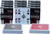 Lazar jumbo plastic - speelkaarten - pokerkaarten - kaartspel - 4 Index 12 stuks.