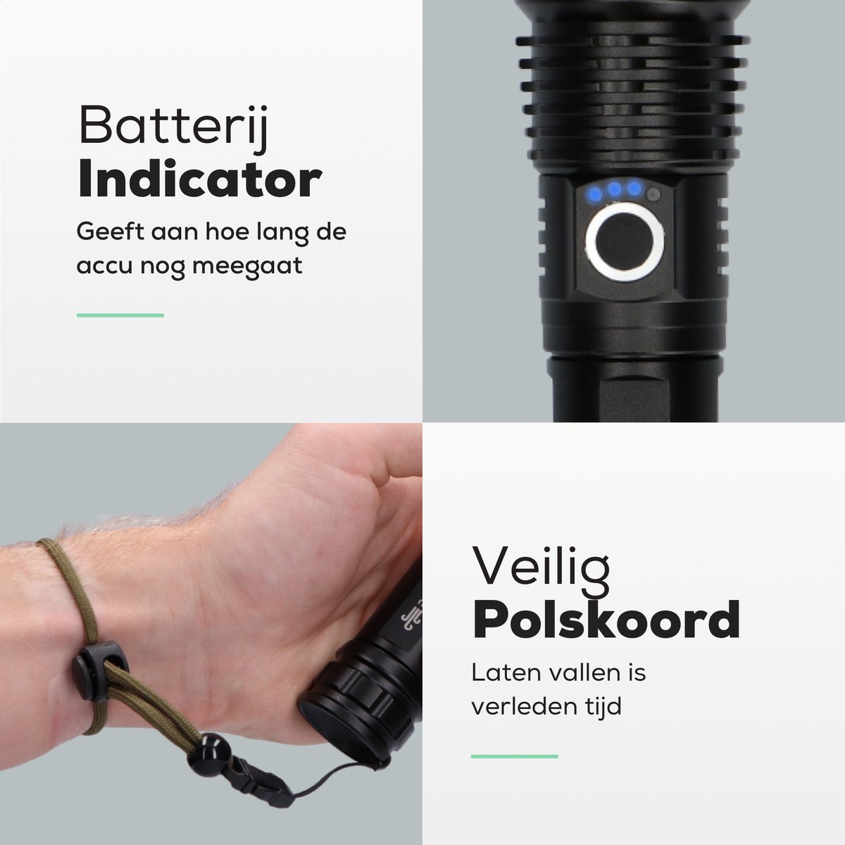 Oplaadbare tactische zaklamp - 1200 lumen krachtige LED zaklamp voor de