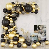 FeestmetJoep® Ballonnenboog Goud & Zwart - Verjaardag versiering