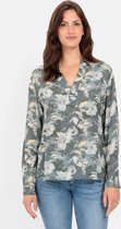 camel active Overslag blouse met opstaande kraag - Maat womenswear-XL - Kaki Grijs