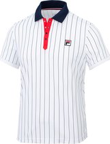 Fila Poloshirt Stripes Heren Wit Navy Rood