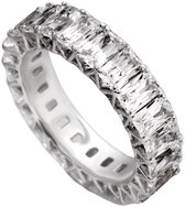 Diamonfire - Zilveren ring met steen Maat 17.0 - Rechthoekige steen - Chaton zetting