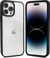 Coverzs telefoonhoesje geschikt voor Apple iPhone 13 Pro hoesje - doorzichtig acryl telefoonhoesje met gekleurde silicone rand - optimale bescherming - zwart