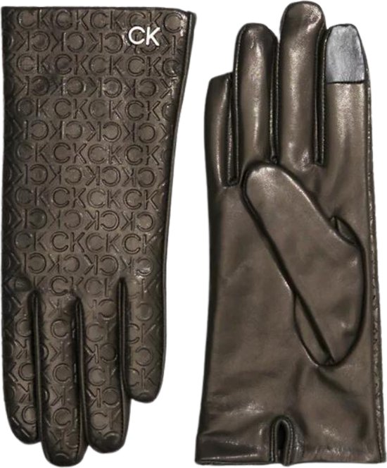 Gloves en cuir Calvin Klein Re-Lock Femme - Zwart - Taille S/ M