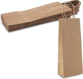 50 x BIO Nature Kraft Wine Bag 14 + 8x40cm pour 1 Bouteille de Marron