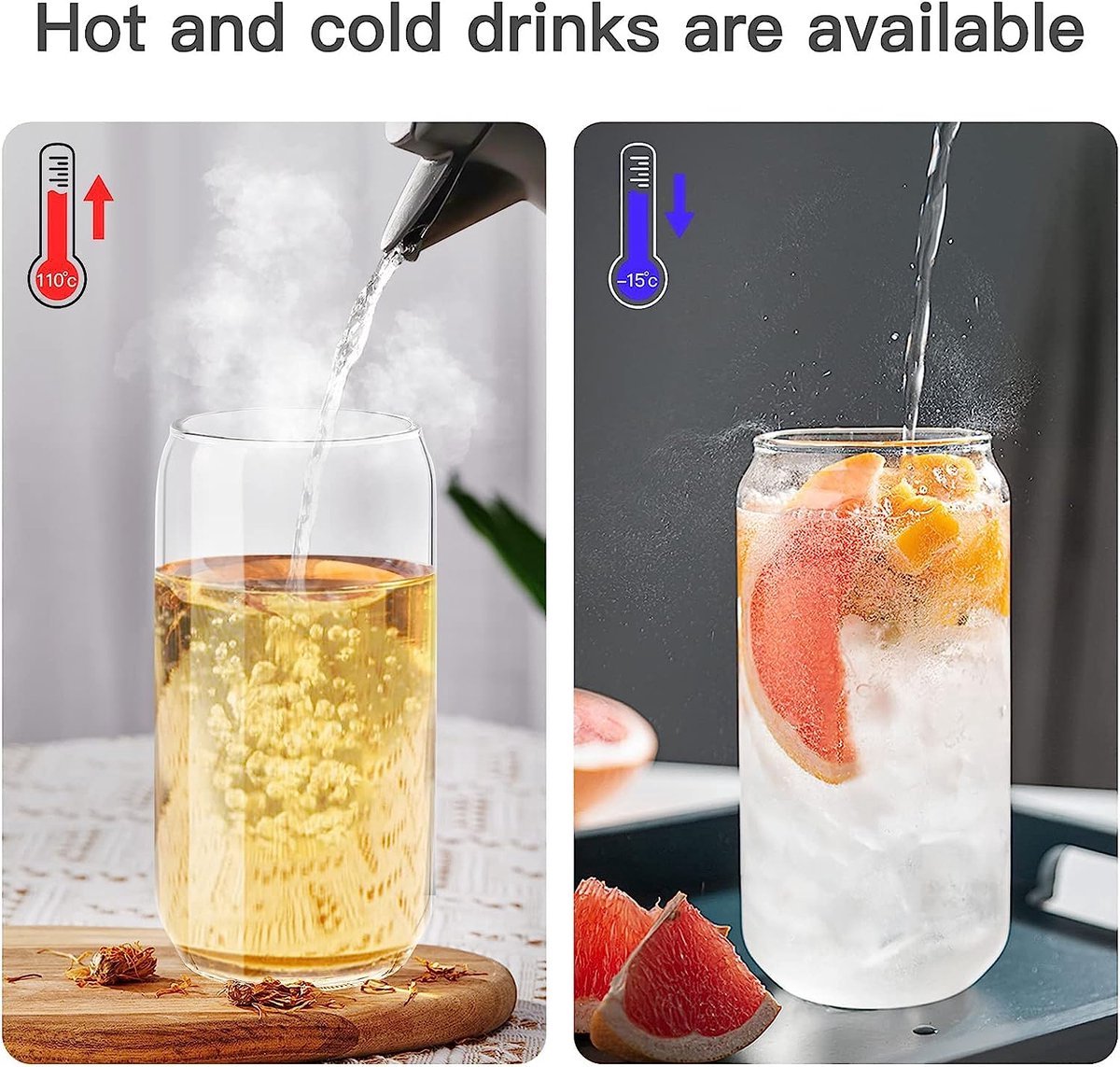 Drinkglas met bamboe deksel en rietje | Drinkglazen bedrukken | Van