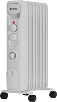 Bol.com Auronic Olieradiator - Elektrische kachel - Thermostaat - Timer - 3 Standen - tot 1500W Heater - Wit aanbieding