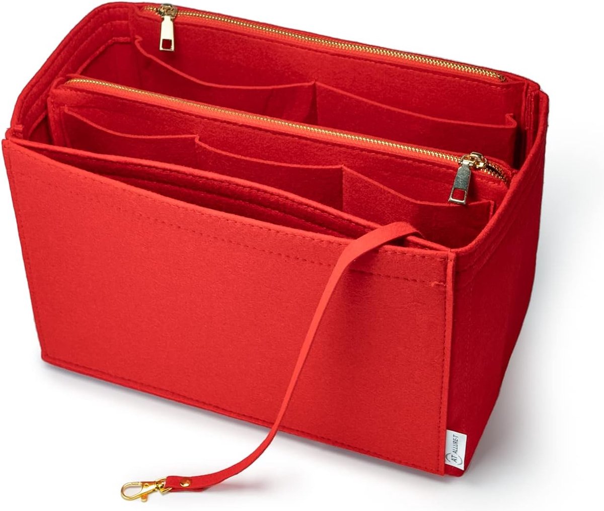 Handtasorganizer, zakorganizer vilt + sleutelketting, middelgrote tas in zak inzet, Neverfull mm. Organizer Speedy 30, rood M