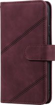 Coque iPhone 15 - Bookcase - Cordon - Porte carte - Portefeuille - Simili cuir - Rouge Bordeaux