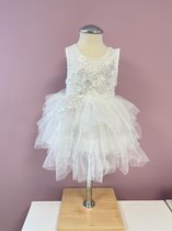 Baby-kinder-bruidsjurkje-bruidsmeisje-jurk-kleedje-doopkleedje-bruidskinderkleding-bruidskleding-bruidsmeisje-tule-kant-jurk wit Alice (mt 80/86)