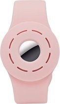 Apple AirTag Bandje voor Kinderen Siliconen met Drukknoop | AirTag Polsband voor Kind | AirTag Armband Roze