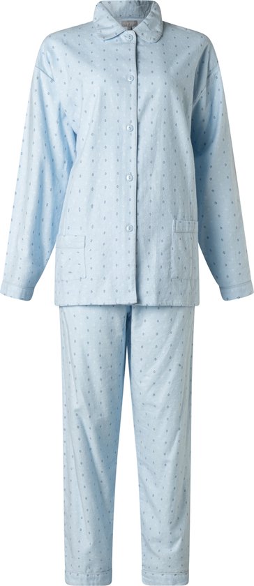 Lunatex dames pyjama flanel | MAAT XXL | Oval dots | blue