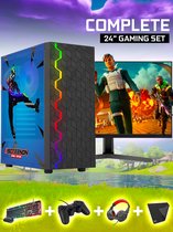 ScreenON - Game PC - Fortnite Edition Gaming Set - X103154 - V2 (GamePC.X103154 + 24 Inch Monitor + Toetsenbord + Muis + Controller)