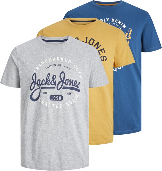 JACK&JONES PLUS JJMIKK TEE SS CREW NECK 3PK MP PLS Heren T-shirt - Maat EU5XL US3XL