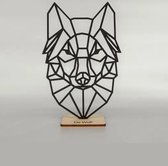 Silhouette - Wolf - op voetstuk - 27x17cm - zwart