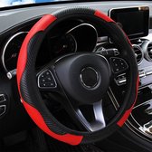 COCHO® Housse de volant de voiture - Housses de volant adaptées à la Décoration de voiture de 37 à 38 cm en fibre de carbone - Type de matériau : fibre de carbone, Cuir PU