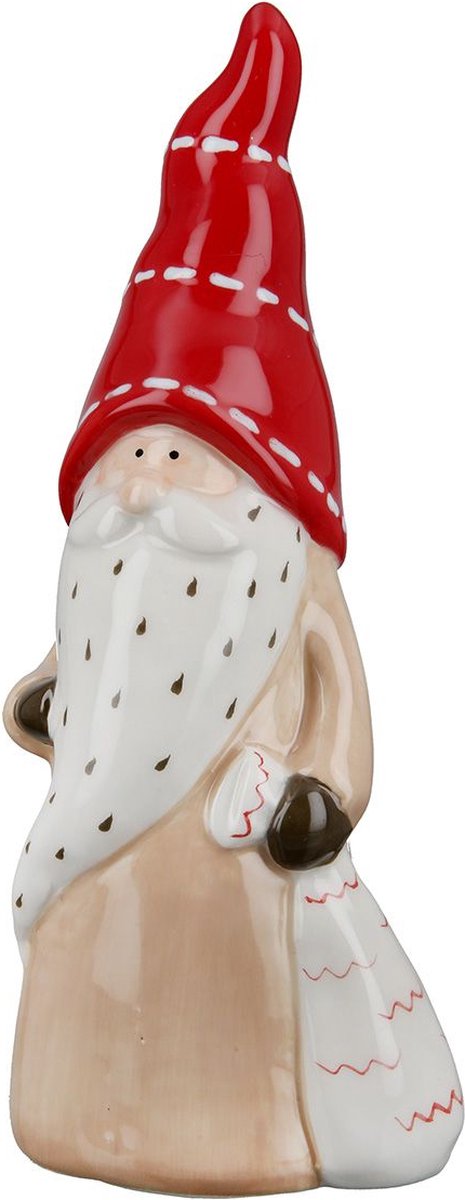 Kerstman keramiek Klausi Large 23 cm hoog - keramiek - decoratiefiguur - interieur en tuin - geschikt voor binnen en buiten - cadeau - geschenk - kerstcollectie - kerstman - kerstdecoratie - kerstfiguur