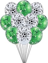 Voetbal - Knoopballonnen - 10 Stuks - Themafeest - Voetbalfan - Versiering - Decoratie - Verjaardag - Birthday - Partijtje - Kinderfeestje - Kinderen - Voetbalwedstrijd - Sport - Club - WK - EK - Toernooi - Goal