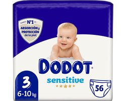 Wegwerpluiers Sensitive Dodot Maat 3 (56 uds)