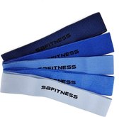 SB-FITNESS- Anti Slip Weerstandbanden - 5 Delige Blauwe Set Inclusief Draagtas - Resistance Band - Fitness Elastiek
