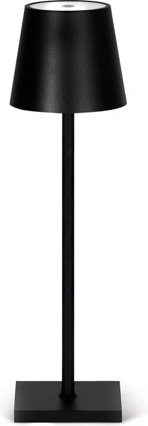 Goliving Tafellamp Op Batterijen - Oplaadbaar En Dimbaar - Moderne Touch Lamp Zwart - Nachtlamp Draadloos - 38 CM