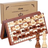 Luxe schaakbord - magnetische schaakset en dam bordspel - opklapbare draagbare schaakset
