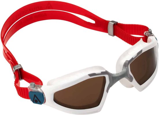 Aquasphere Kayenne Pro - Zwembril - Volwassenen - Brown Polarized Lens - Wit/Grijs