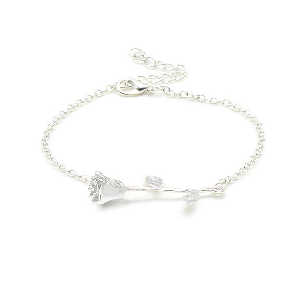 Lumici® | Roos Armband - Rose Bracelet - Cadeau Voor Vrouwen / Vriendin - Natuur - Flower - Bloem - Boom - Vriendschap Cadeau - Moeder - Moederdag Cadeau - Cadeau voor Vrouwen - Verrassing - Goud - Rosegoud - Zilver