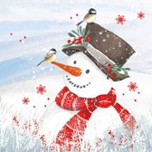 1 Pakje papieren lunch servetten - Olaf the Snowman - Kerst - Winter - Sneeuwpop - Vogels