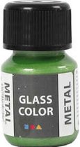 Glasverf - Porseleinverf - Verf Voor Porselein En Glas - Groen - Metallic - Glass Color Metal - Creotime - 30ml